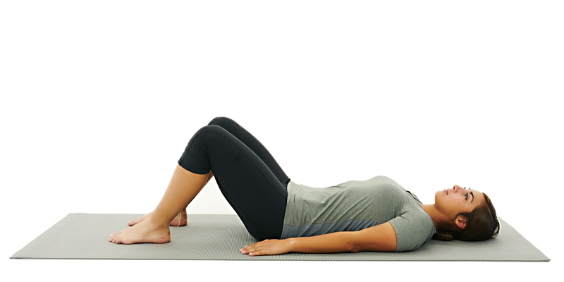 Glute bridge exercise demonstration