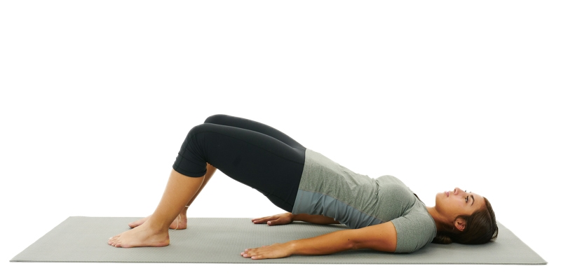 Glute bridge exercise demonstration