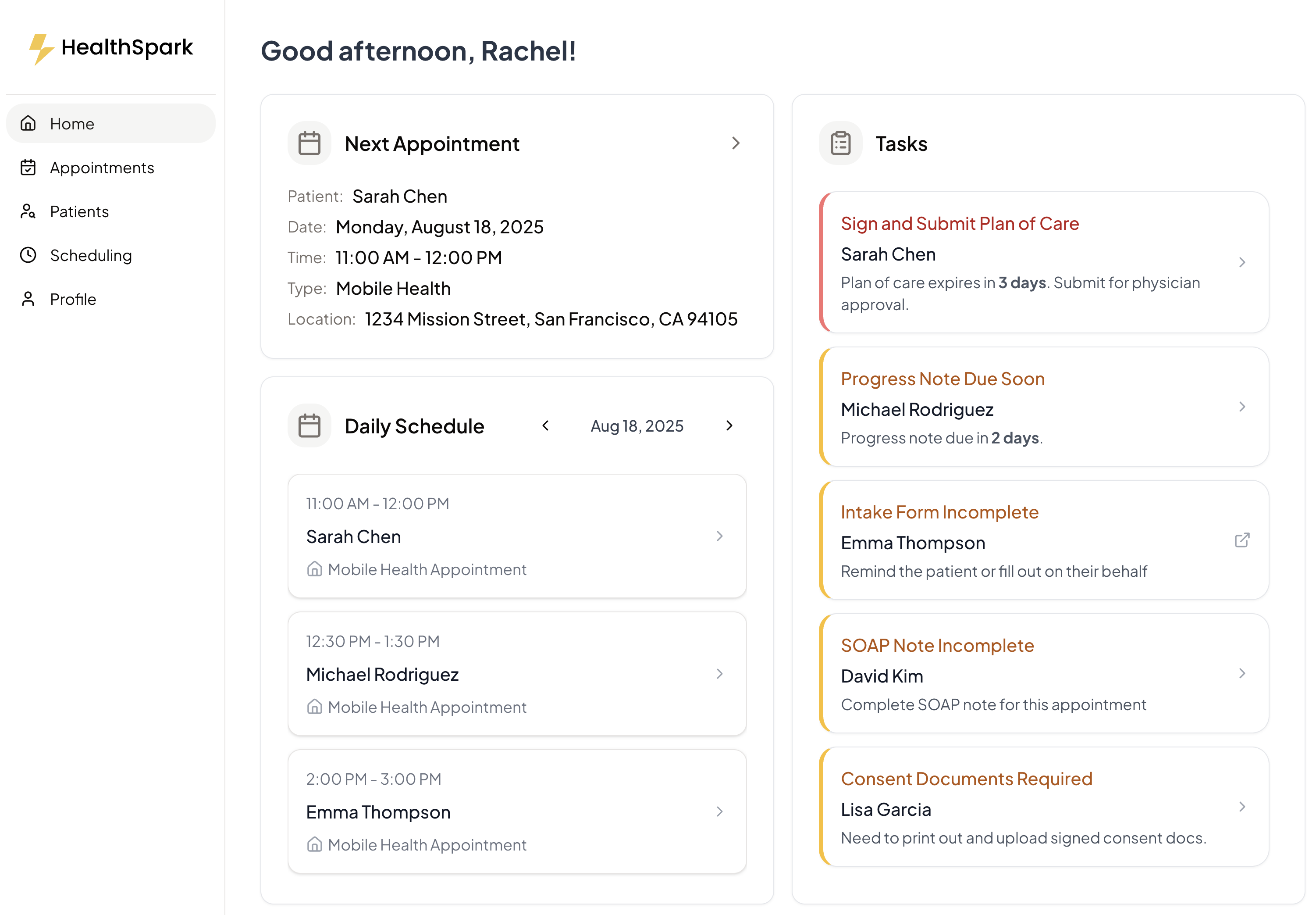 HealthSpark Medicare PT Practice Management Platform